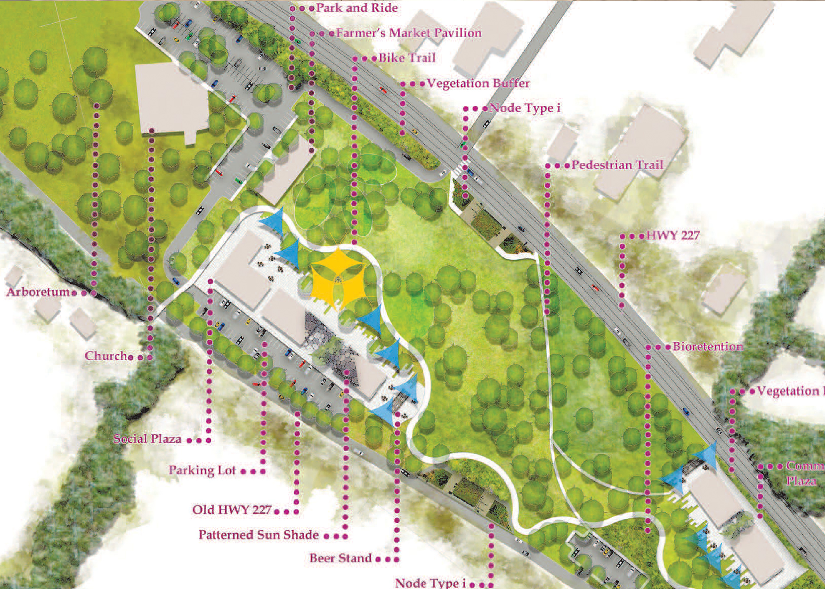 rendering of master plan for Carrollton KY by group three