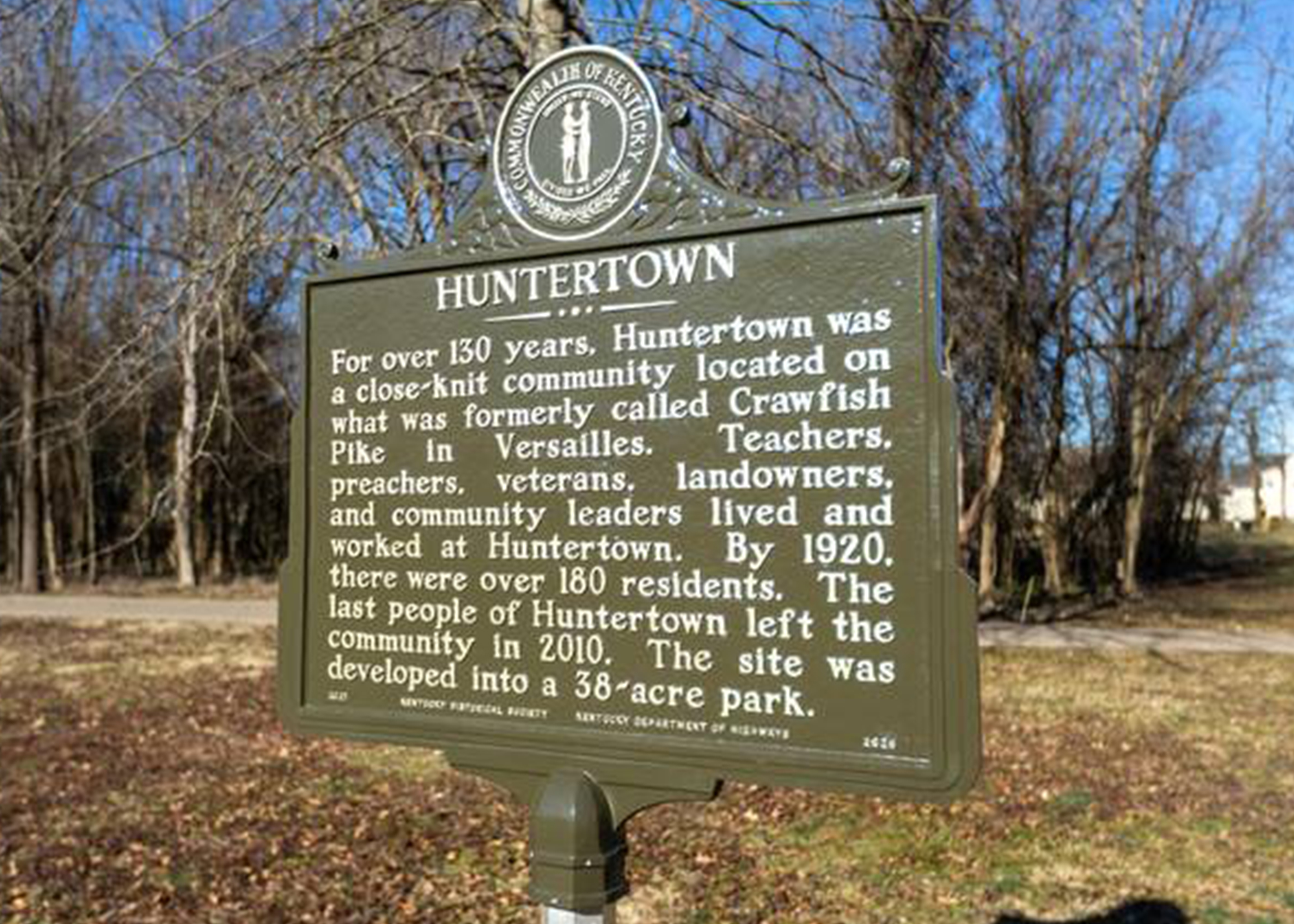 Photograph of Huntertown explanatory signage